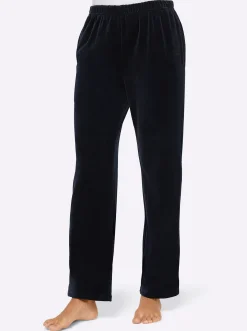 Homewear|feel good Nickihose mit Schlitz am Bein marine