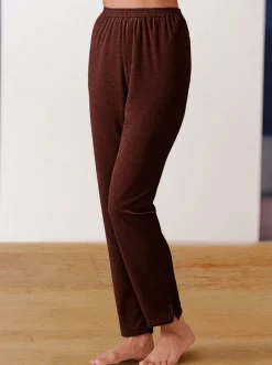 Homewear|Homewear|feel good Nickihose mit Schlitz am Bein braun
