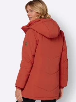 Jacken| Outdoorjacke mit abnehmbarer Kapuze und Jersey-Bündchen terra