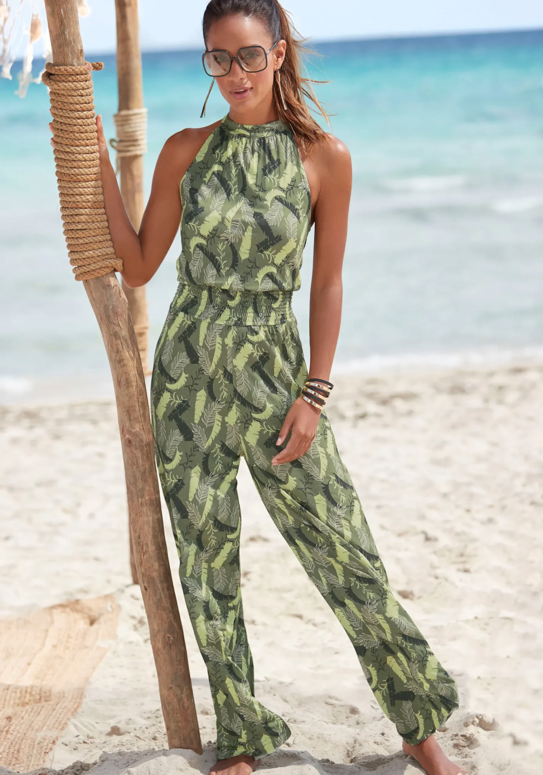 Overalls|s.Oliver Overall grünbedruckt