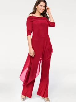 Overalls|heine Overall mit Carmen-Ausschnitt rot