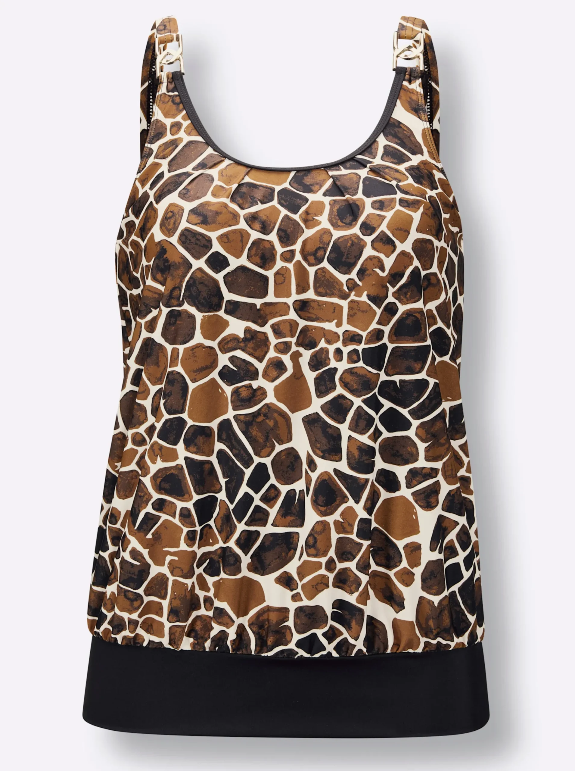 Tankinis|feel good Oversized-Tankini-Top schwarz-schoko-bedruckt