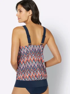 Tankinis|feel good Oversized-Tankini-Top marine-bunt-bedruckt