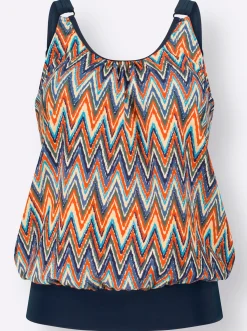 Tankinis|feel good Oversized-Tankini-Top marine-bunt-bedruckt