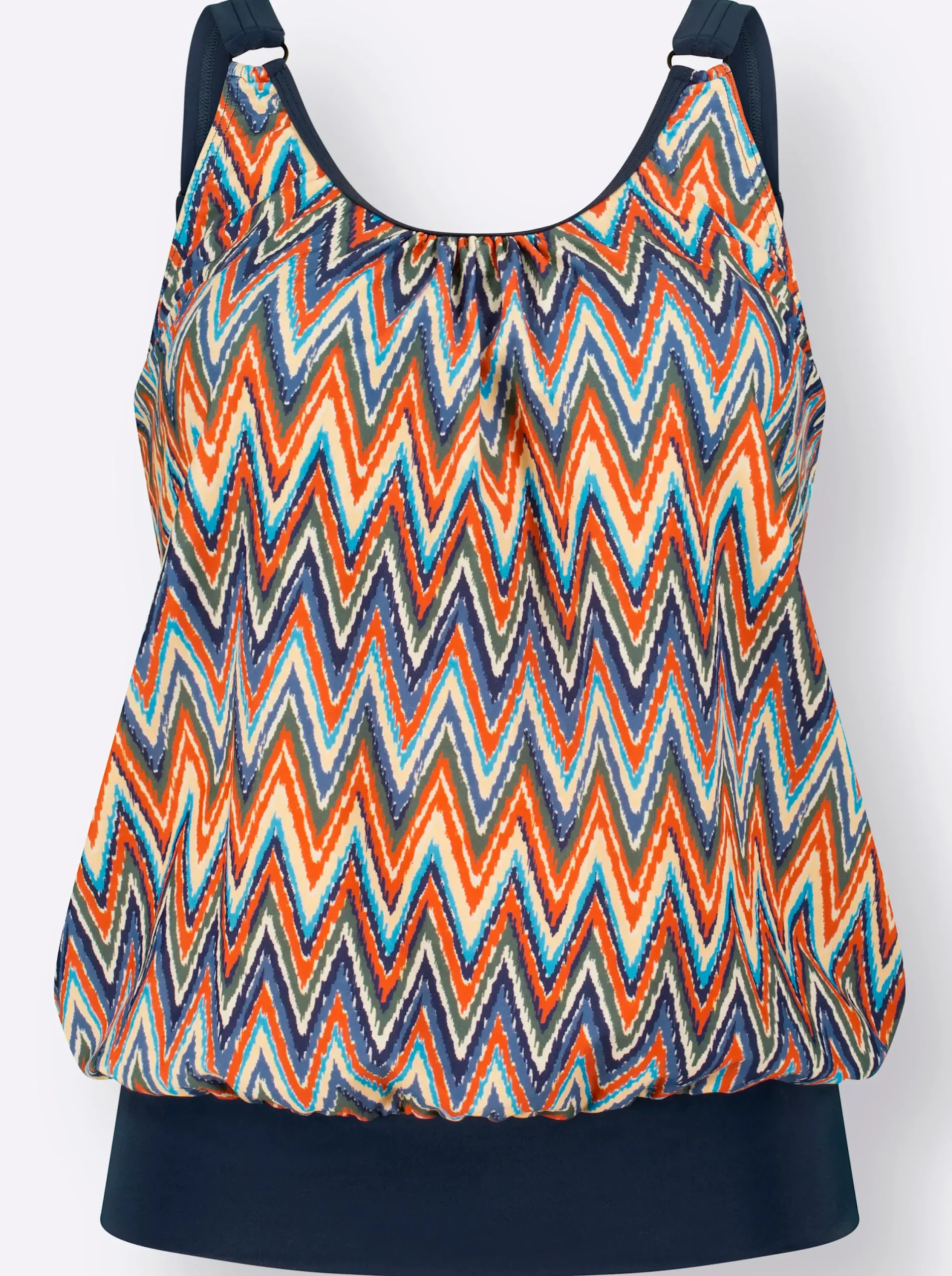 Tankinis|feel good Oversized-Tankini-Top marine-bunt-bedruckt