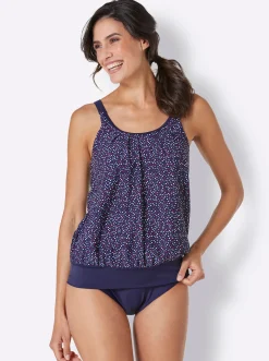 Tankinis|feel good Oversized-Tankini-Top marine-rot-bedruckt