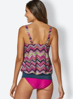 Tankinis|feel good Oversized-Tankini-Top magenta-gemustert