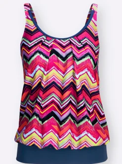 Tankinis|feel good Oversized-Tankini-Top magenta-gemustert