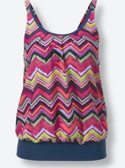 Tankinis|feel good Oversized-Tankini-Top magenta-gemustert