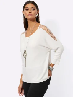 Pullover| Oversize-Pullover im Mix aus Lyocell und Viskose ecru