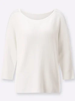 Pullover| Oversize-Pullover im Mix aus Lyocell und Viskose ecru
