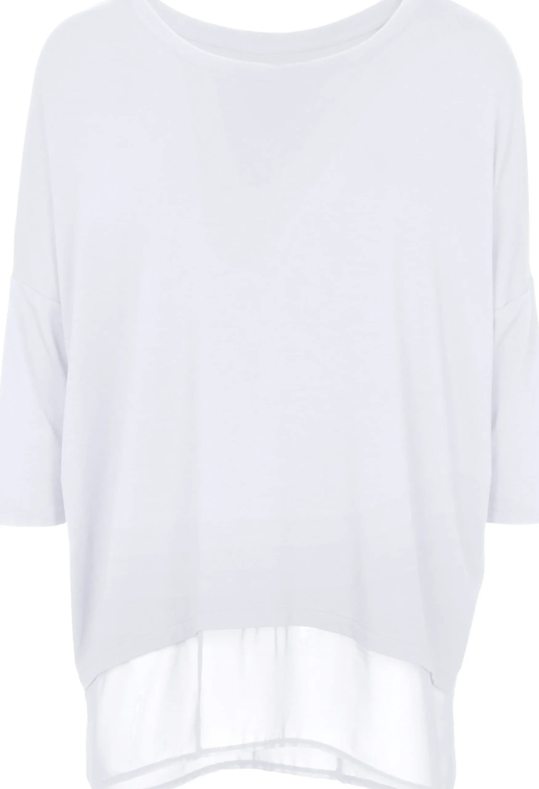 Strandmode|Shirts|heine Oversize-Shirt mit Chiffon-Saum weiß