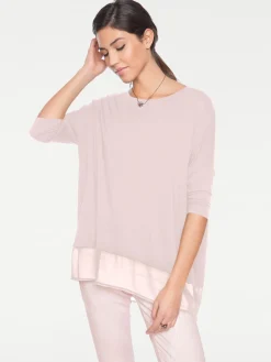 Strandmode|Shirts|heine Oversize-Shirt mit Chiffon-Saum rosé