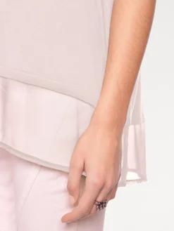 Strandmode|Shirts|heine Oversize-Shirt mit Chiffon-Saum rosé