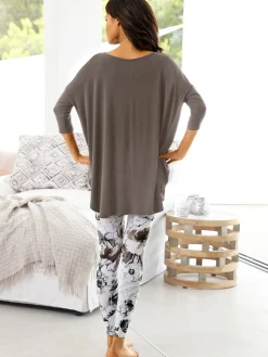 Strandmode|heine Oversize-Shirt mit Kaschier-Effekt taupe