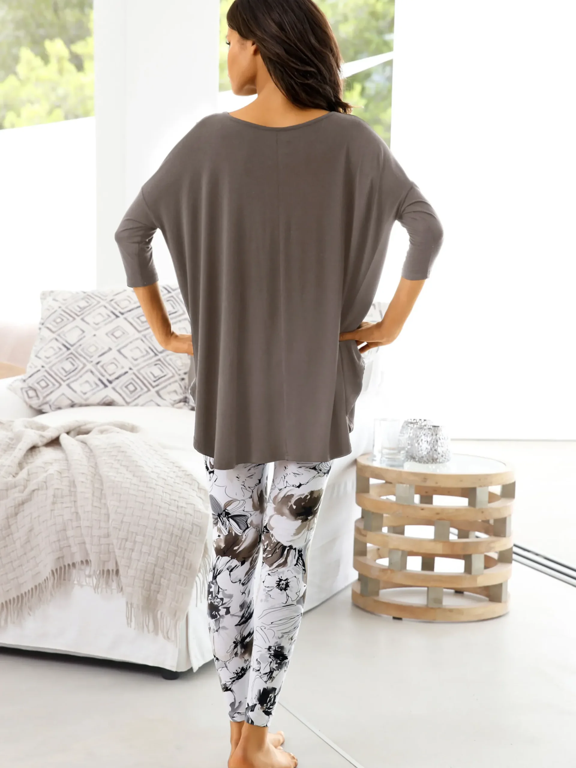Strandmode|heine Oversize-Shirt mit Kaschier-Effekt taupe