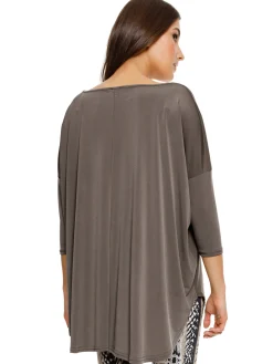 Strandmode|heine Oversize-Shirt mit Kaschier-Effekt taupe