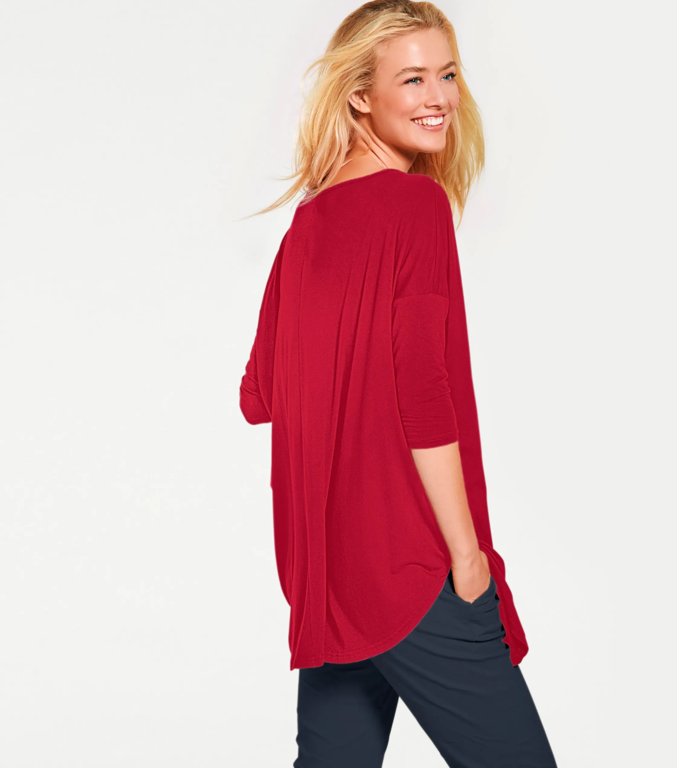 Strandmode|Shirts|heine Oversize-Shirt mit Kaschier-Effekt rot