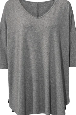 Basics|Shirts|heine Oversize-Shirt mit Kaschier-Effekt grau-melange