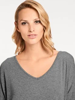 Basics|Shirts|heine Oversize-Shirt mit Kaschier-Effekt grau-melange