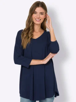 Shirts|heine Oversize-Shirt mit Kaschier-Effekt marine