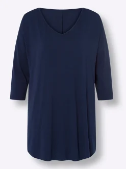 Shirts|heine Oversize-Shirt mit Kaschier-Effekt marine