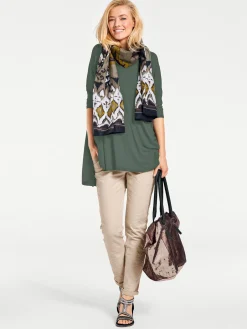 Basics|Shirts|heine Oversize-Shirt mit Kaschier-Effekt schilfgrün