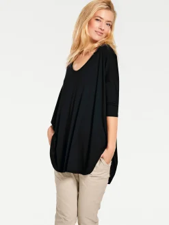 Strandmode|Shirts|heine Oversize-Shirt mit Kaschier-Effekt schwarz