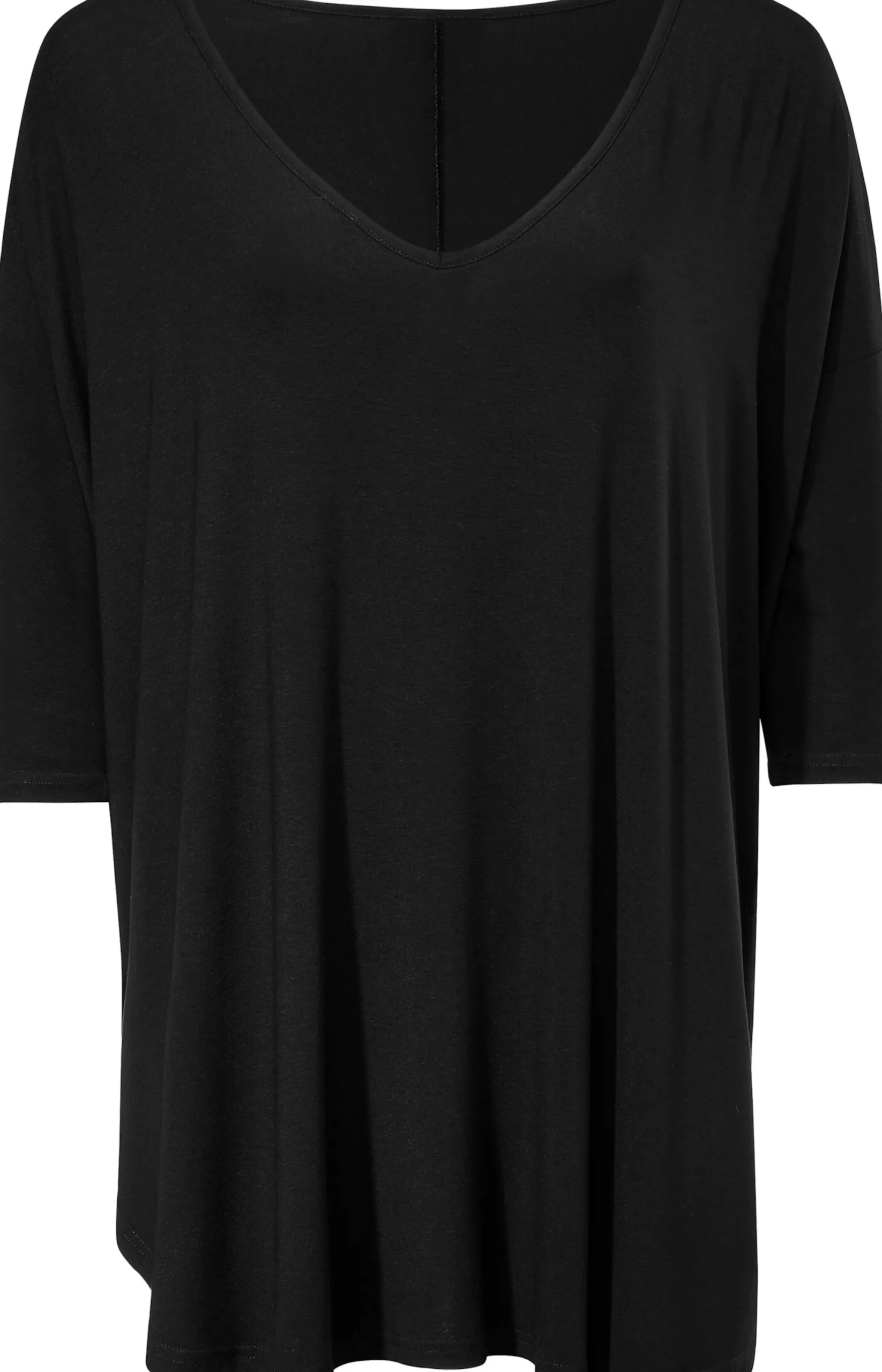 Strandmode|Shirts|heine Oversize-Shirt mit Kaschier-Effekt schwarz
