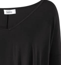 Strandmode|Shirts|heine Oversize-Shirt mit Kaschier-Effekt schwarz