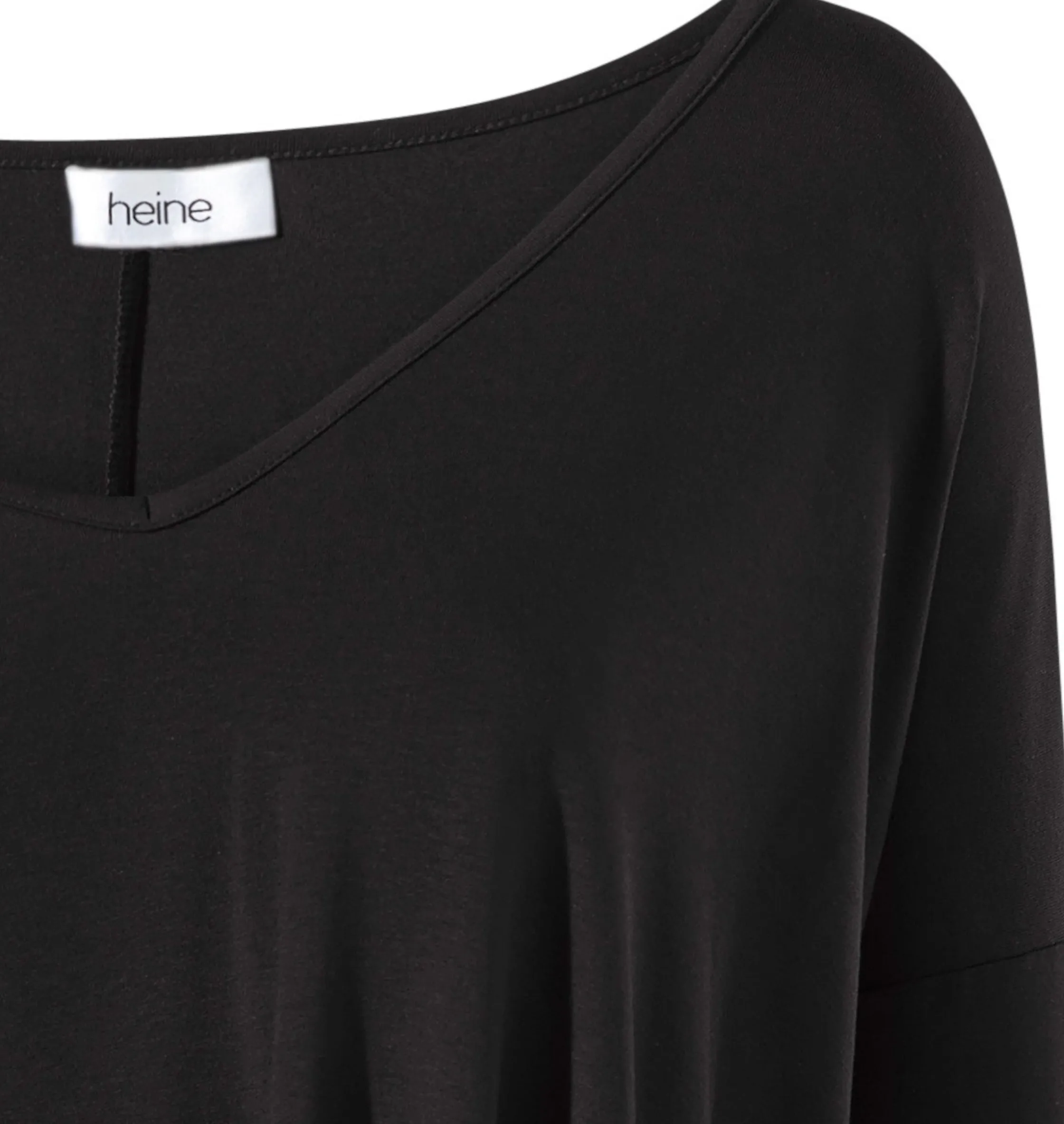Strandmode|Shirts|heine Oversize-Shirt mit Kaschier-Effekt schwarz