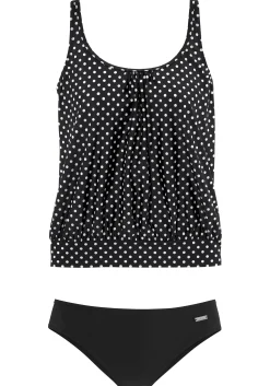 Tankinis|LASCANA Oversize-Tankini schwarz-weiß