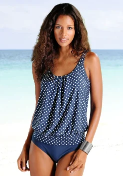 Tankinis|LASCANA Oversize-Tankini marine-weiß
