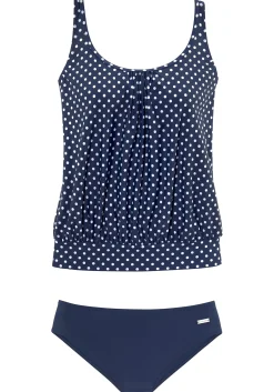 Tankinis|LASCANA Oversize-Tankini marine-weiß