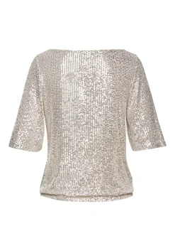 Strandmode|LASCANA Paillettenshirt champagner