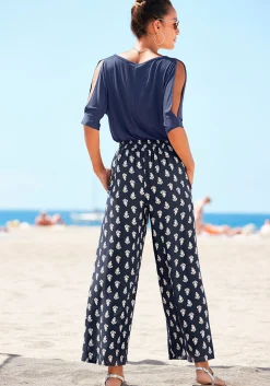 Hosen|Vivance Palazzohose blau-bedruckt