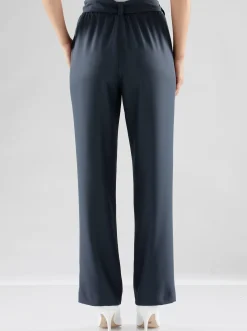 Hosen| Palazzohose mit Bindegürtel marine