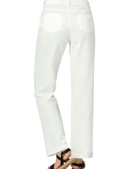 Hosen| Palazzohose mit Bindegürtel ecru