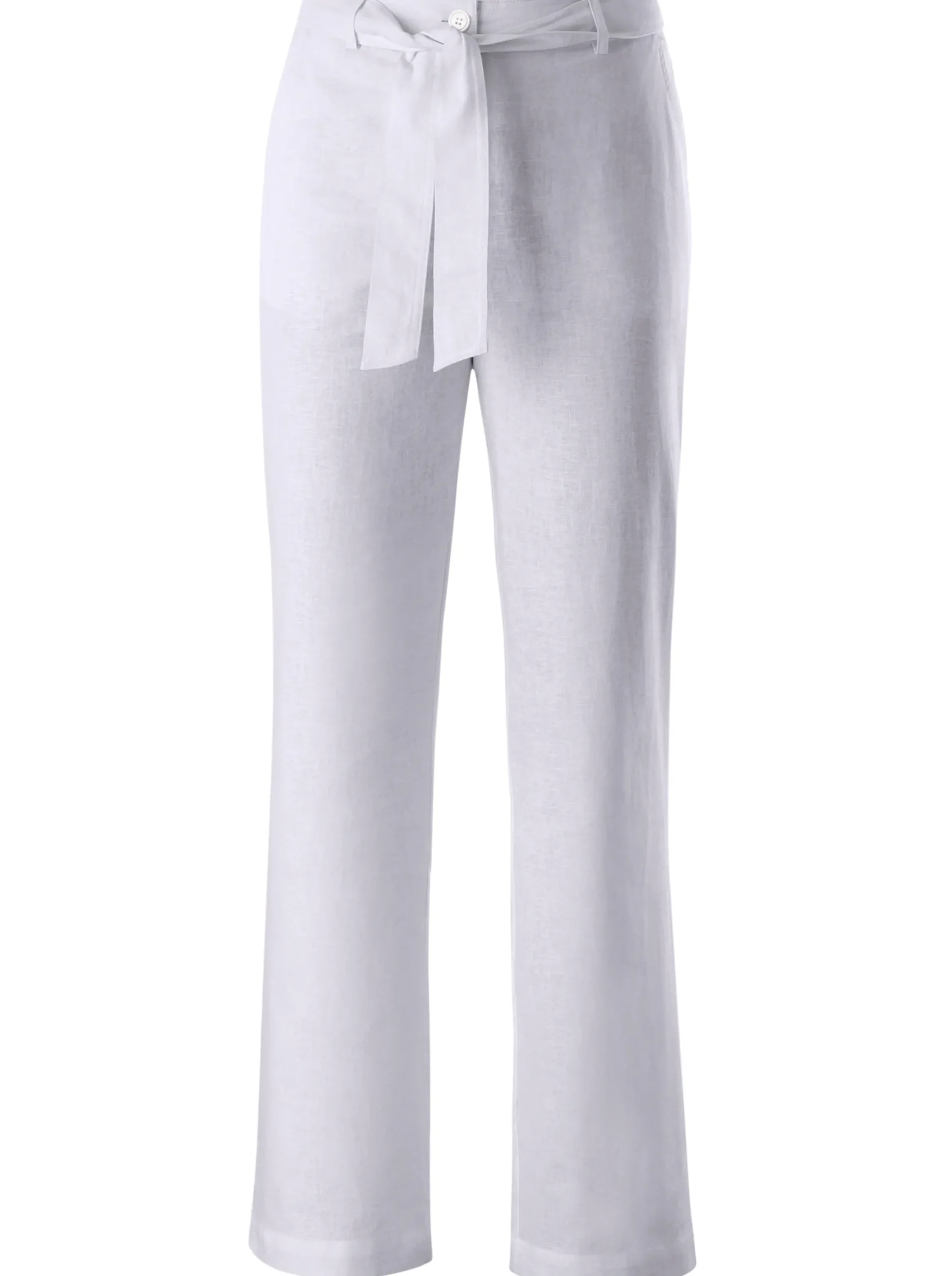 Hosen| Palazzohose mit Bindegürtel ecru