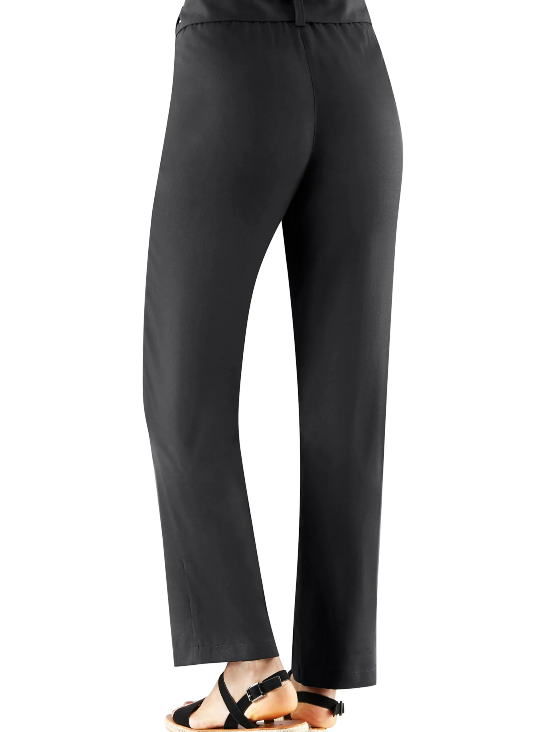 Hosen| Palazzohose mit Bindegürtel schwarz