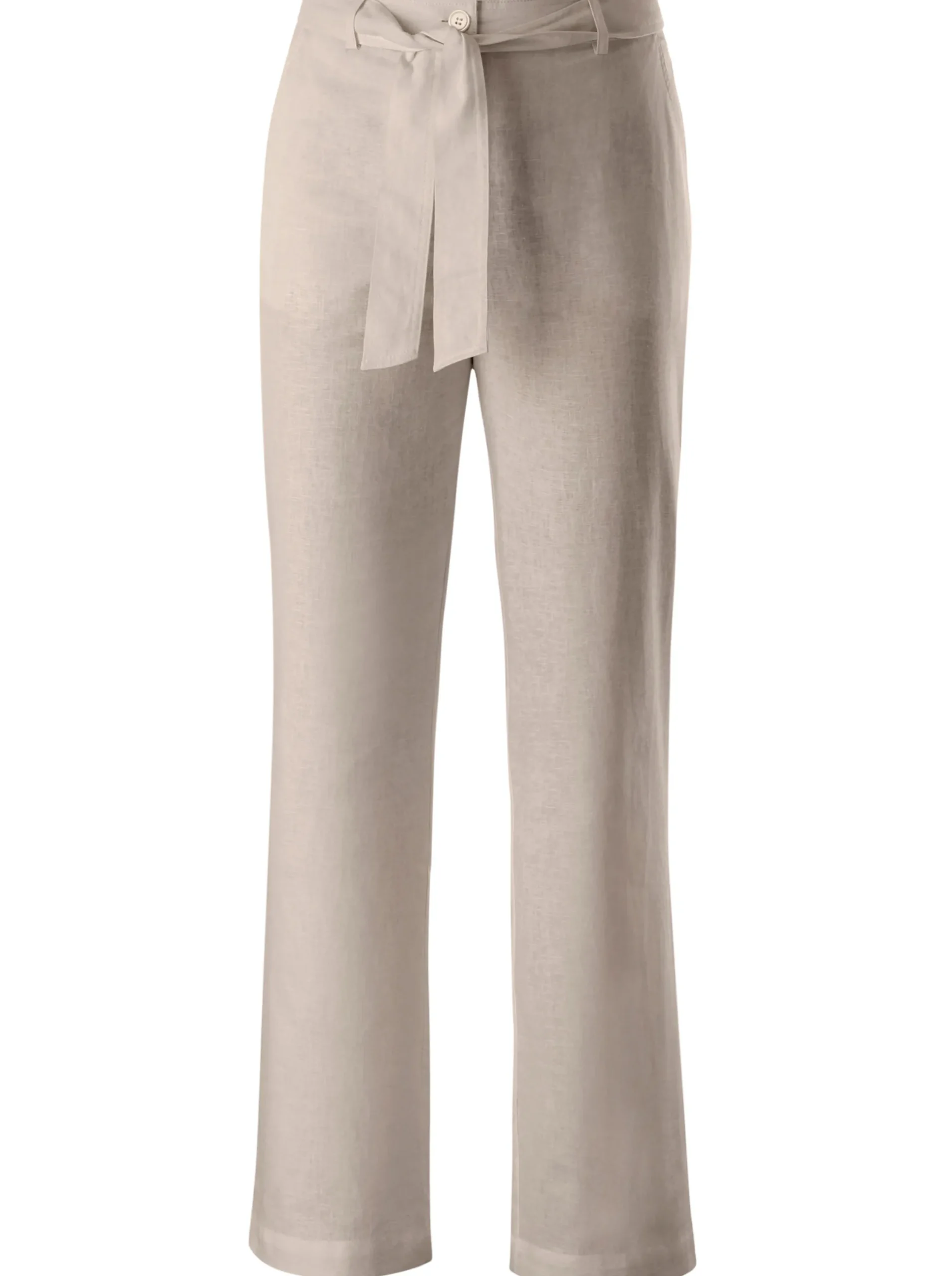 Hosen| Palazzohose mit Bindegürtel beige