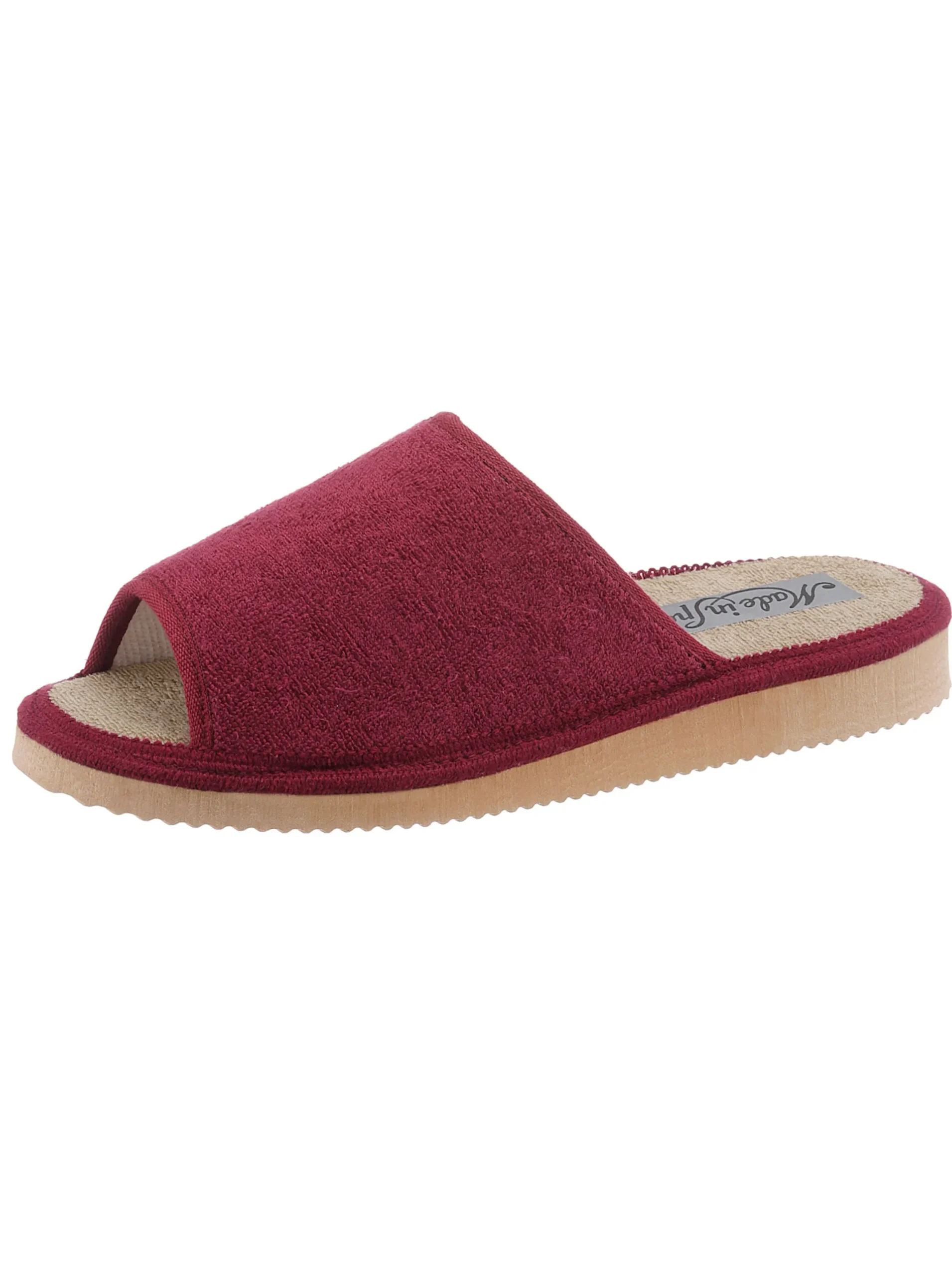 Hausschuhe| Pantoffel bordeaux+marine