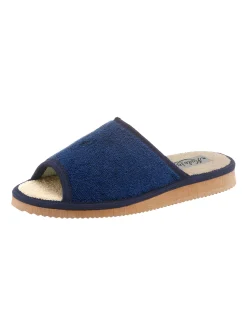 Hausschuhe| Pantoffel bordeaux+marine