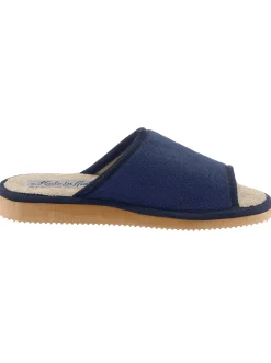 Hausschuhe| Pantoffel bordeaux+marine