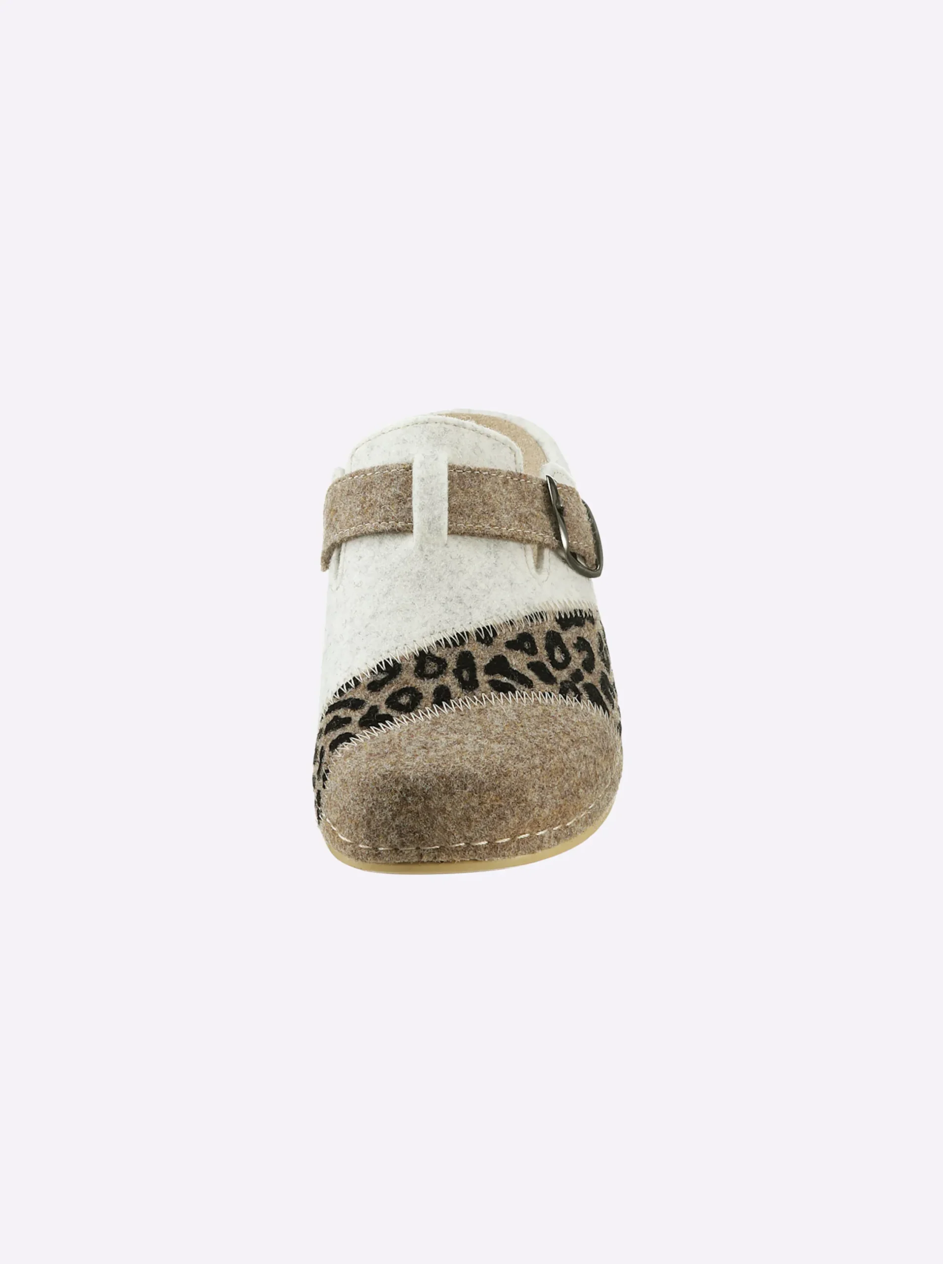 Hausschuhe|Waldläufer Pantoffel beige-gemustert