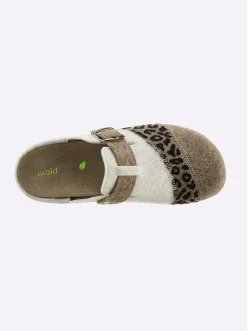 Hausschuhe|Waldläufer Pantoffel beige-gemustert