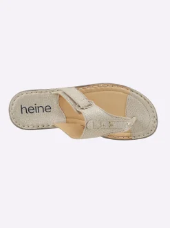 Zehentrenner|heine Pantolette sand-metallic