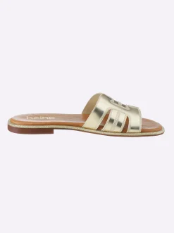 Pantoletten|heine Pantolette goldfarben