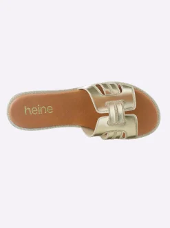 Pantoletten|heine Pantolette goldfarben