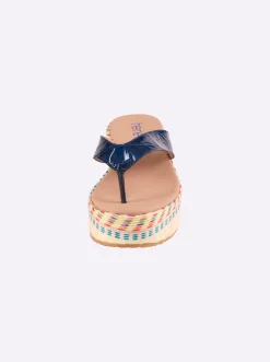 Pantoletten|Zehentrenner|heine Pantolette blau-beige